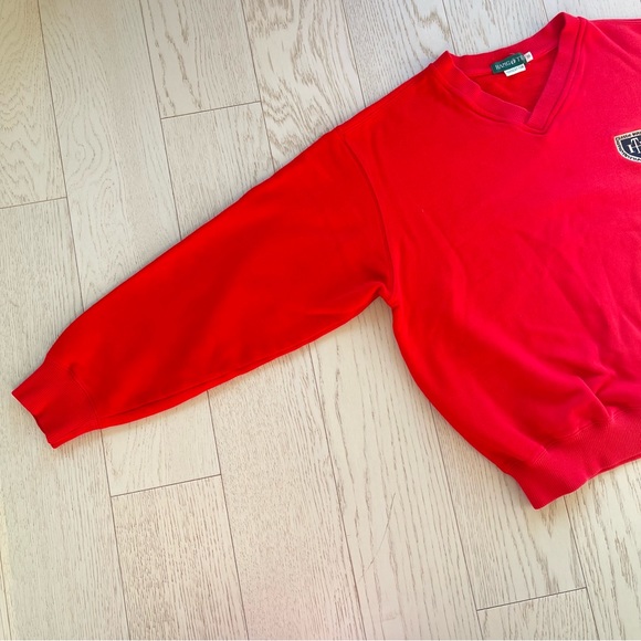 Vintage 90s Hang Ten 100% Pure Cotton Embroidered Logo Crewneck Red Sweatshirt - Picture 11 of 15